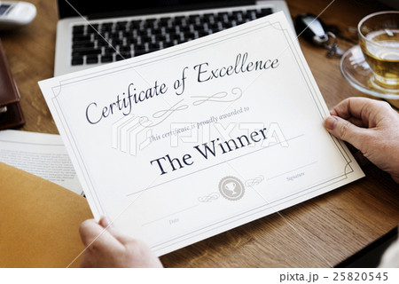 Senior Adult Holding Certificate Concept Senior Adult Holding Certificate Concept 25820545