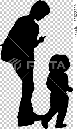 親子のシルエットのイラスト素材 親子のシルエットのイラスト素材