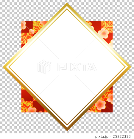Plate material (Japanese pattern, horn, plum) 25822353