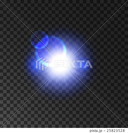 Blue glowing light flash with lens flare effect Blue glowing light flash with lens flare effect 25823528