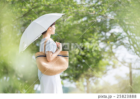 日傘をさす女性 25823888