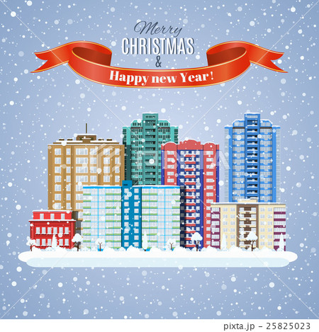 Christmas winter city street Christmas winter city street 25825023