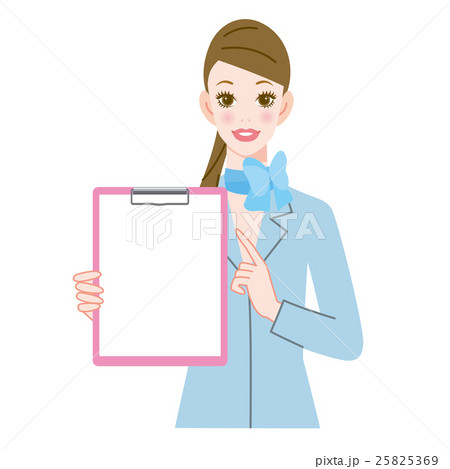 きれいな女性とバインダーのイラスト素材