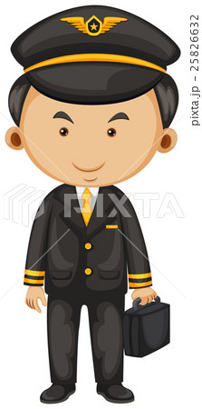 Pilot in black suit and briefcase 25826632
