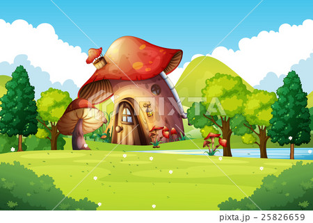 Mushroom house in the field 25826659