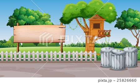 Scene with treehouse in the park 25826660