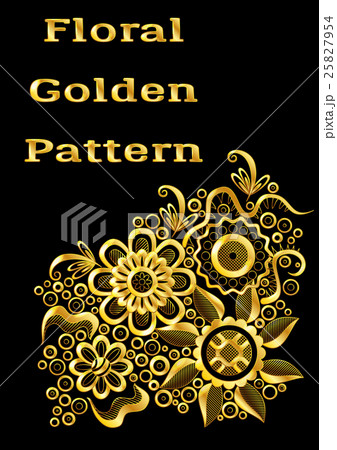 Abstract Golden Floral Pattern Abstract Golden Floral Pattern 25827954