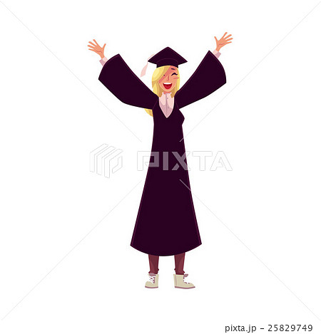 Female student in traditional cap and gown 25829749