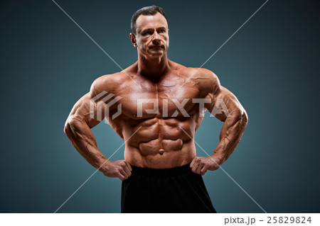torso of attractive male body builder  25829824