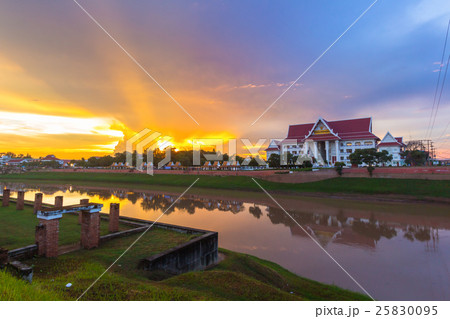 Natural riverbank evening , Phitsanulok, Thailand. 25830095
