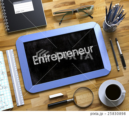 Small Chalkboard with Entrepreneur Concept. 3D. 25830898