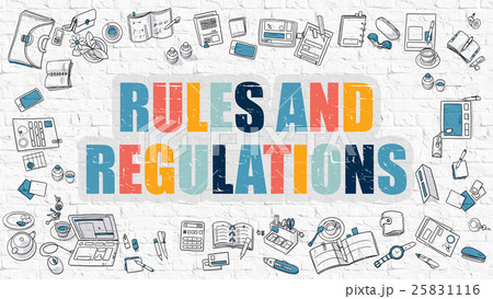 Multicolor Rules and Regulations on White Multicolor Rules and Regulations on White 25831116