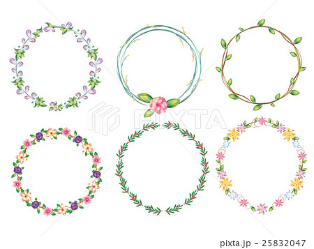 鮮やかな花輪の素材のイラスト素材 2547