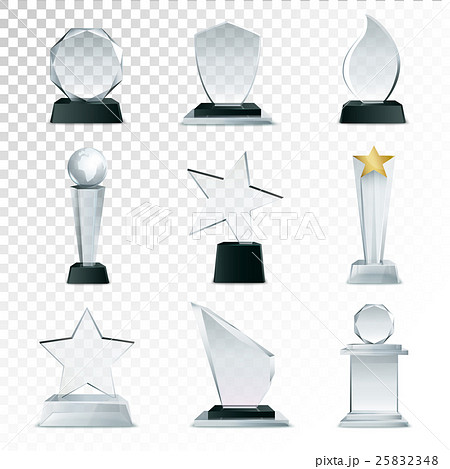 Glass Trophies  Collection Transparent Realistic 25832348
