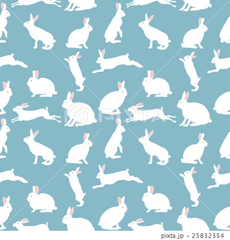 cute rabbit illustration, seamless pattern on blue cute rabbit illustration, seamless pattern on blue 25832354