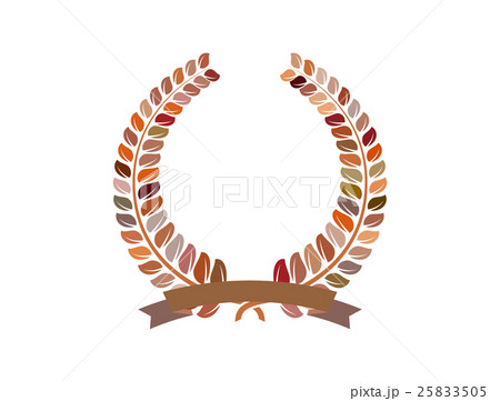 月桂冠の飾り枠 茶 のイラスト素材