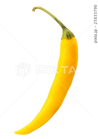 Hot yellow chilli pepper isolated on white 25833790