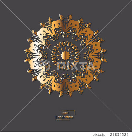 Ornamental golden flower mandala Ornamental golden flower mandala 25834522