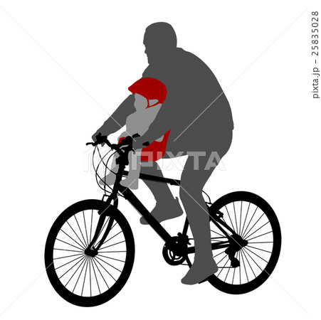 bicyclist with baby in bicycle chair 25835028