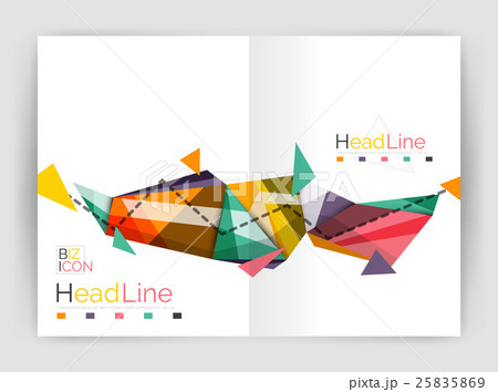 Triangles and lines, annual report flyer brochure 25835869