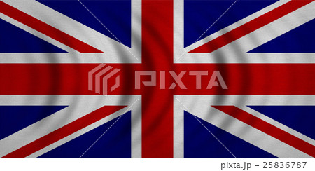 Flag of United Kingdom wavy, real fabric texture Flag of United Kingdom wavy, real fabric texture 25836787