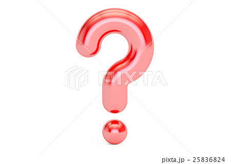 red question mark, 3D rendering 25836824