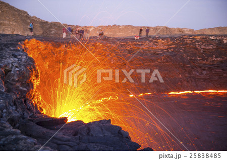 エルタアレ火山 エチオピアの写真素材