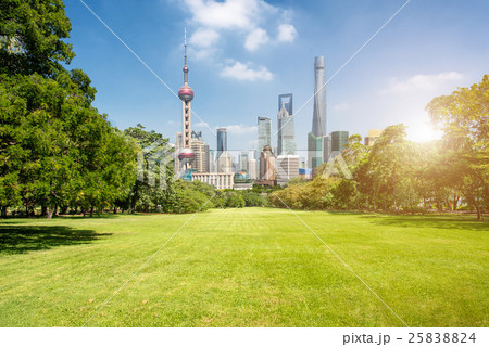Shanghai green park in lujiazui financial center. Shanghai green park in lujiazui financial center. 25838824