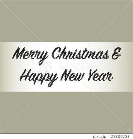 Merry Christmas and Happy New Year text design 25839258