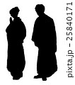 祈り/お礼/参拝 男女　シルエット 25840171