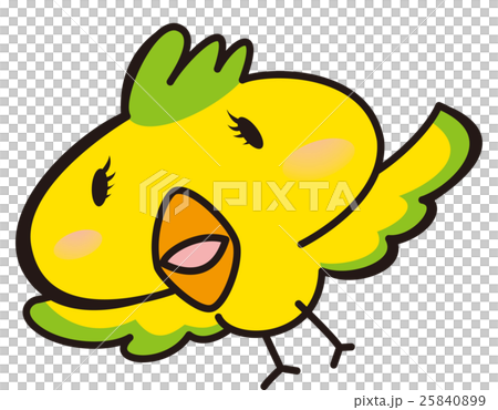 Retro cute yellow bird 25840899