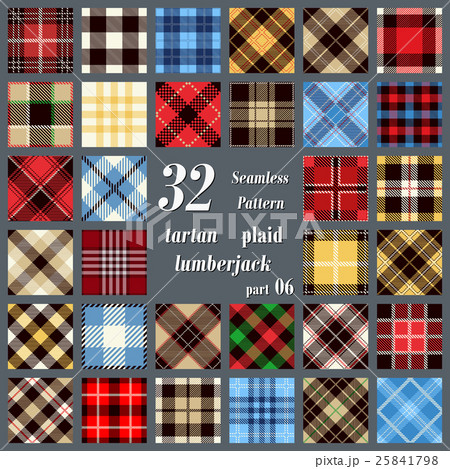 Set  plaid tartan seamless pattern 25841798