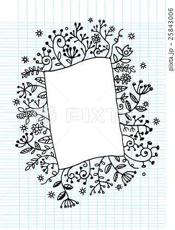 Hand drawn floral doodle frame. frame for cards 25843006