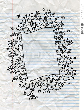 Hand drawn floral doodle frame. frame for cards Hand drawn floral doodle frame. frame for cards 25843008