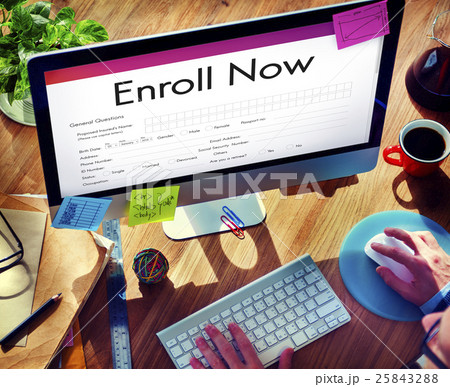 Enroll Now Submit Form Concept 25843288