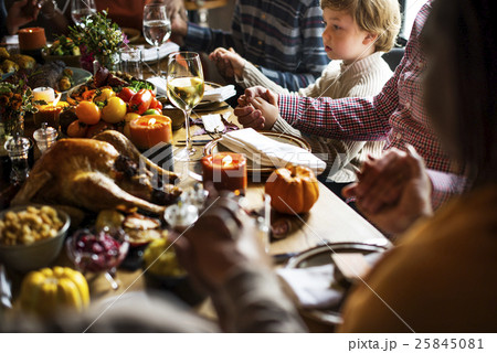 People Holding Hands Praying Thanksgiving Celebration Concept 25845081