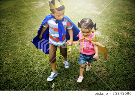Brother Sister Playing Happiness Cheerful Concept 25845090