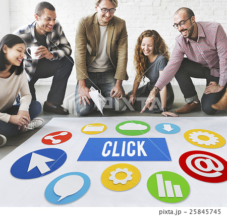Click Network Button Communication Concept 25845745