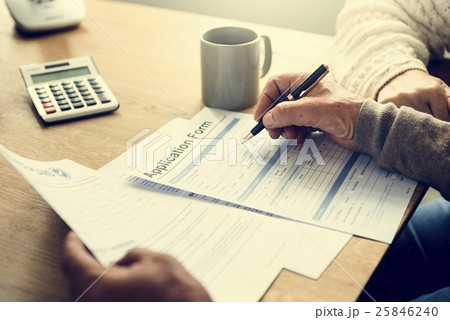 Senior Adult Writing Application Form Concept 25846240