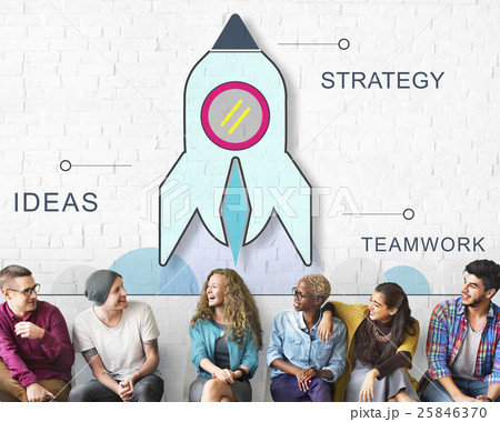 Rocket Spaceship Startup Business Strategy Graphic Concept 25846370
