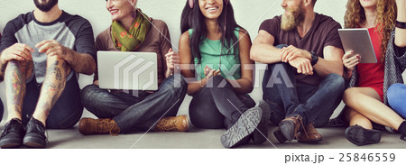 Diverse People Friendship Digital Device Connection Concept 25846559