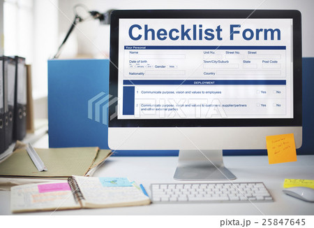 Checklist Form Application Questionnaire Concept 25847645