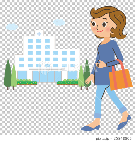 病院に向かう妊婦 病院に向かう妊婦 25848805