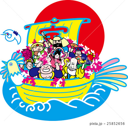 酉年　宝船　七福神　日の出　海 25852656