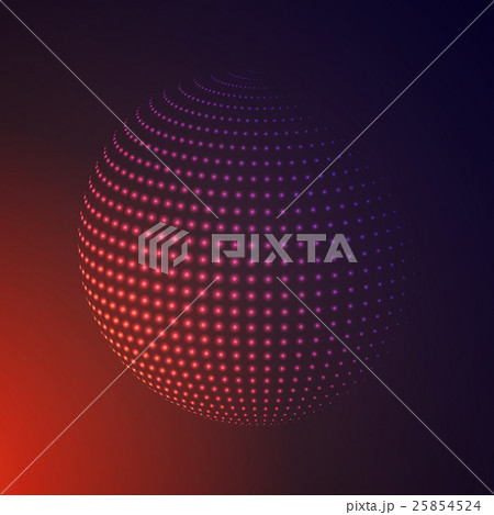 Abstract 3D illuminated halftone sphere Abstract 3D illuminated halftone sphere 25854524