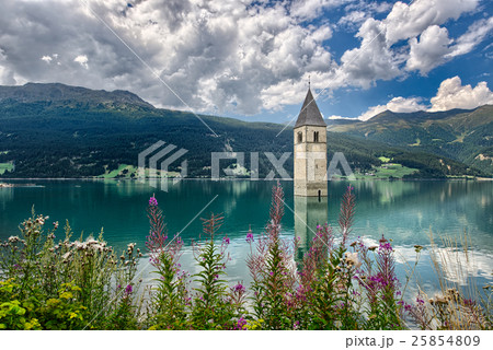 Bell tower of the Reschensee (Resia) South Tyrol Italy 25854809