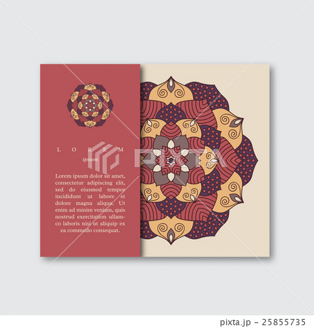 Template for brochure card with  mandala. 25855735