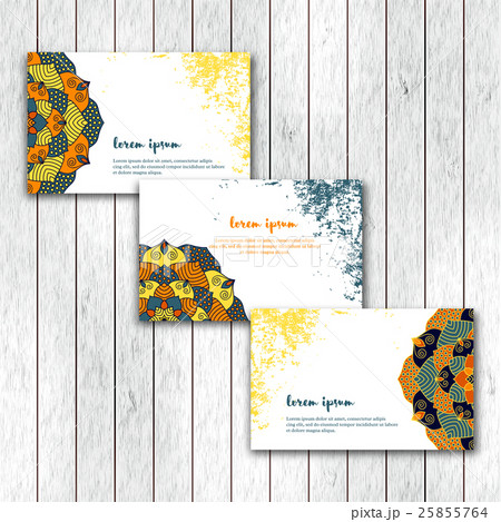 Set of business cards with hand drawn mandala. 25855764