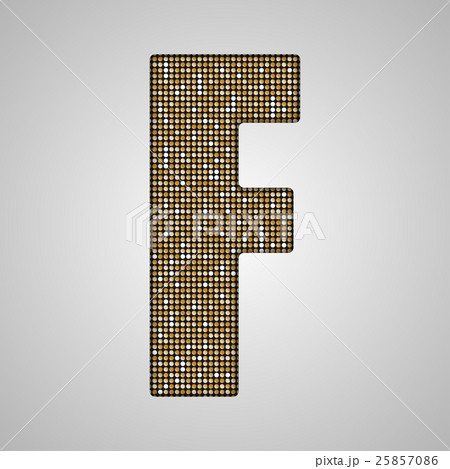 Gold sequins sings. Sequins alphabet. Eps 10.  25857086