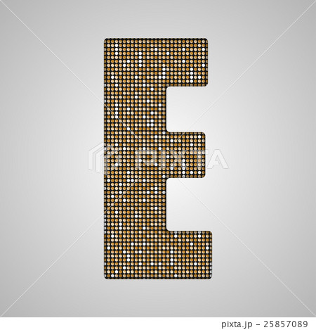 Gold sequins sings. Sequins alphabet. Eps 10.  25857089